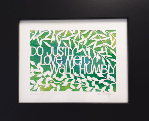 Do Justly, Love Mercy - Jewish Paper Cut Art