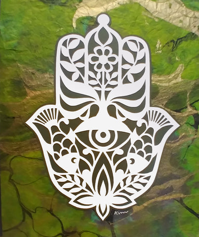 Boho Hamsa - Jewish Paper Cut Art