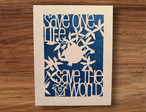 Save One Life, Save the World - Jewish Paper Cut Art