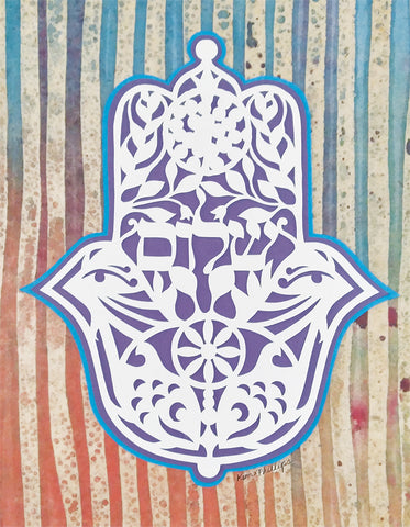 Shalom Hamsa - Jewish Paper Cut Art