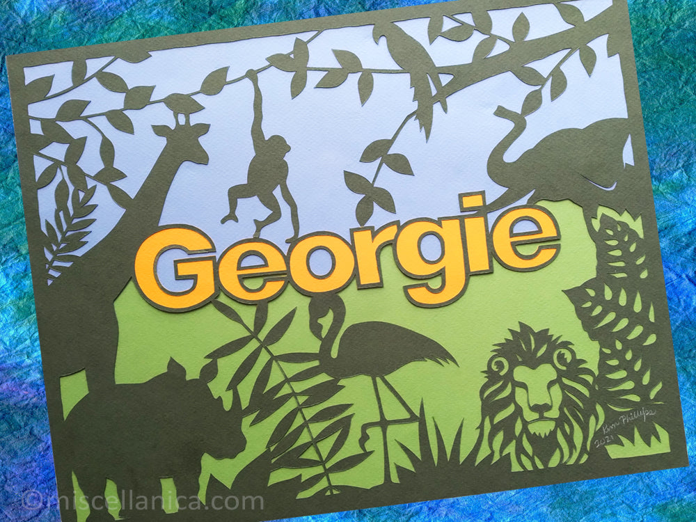 A Child's Jungle - Baby Name Papercut