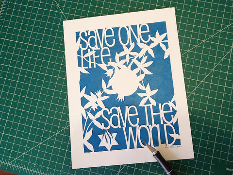 Save One Life - Jewish Paper Cut Art