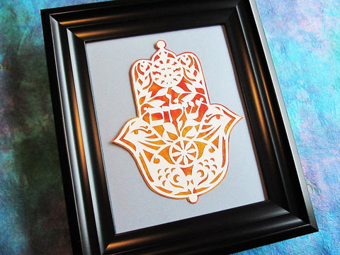 Shalom Hamsa - Jewish Paper Cut Art